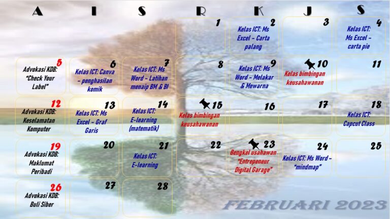 Jadual Feb 2023