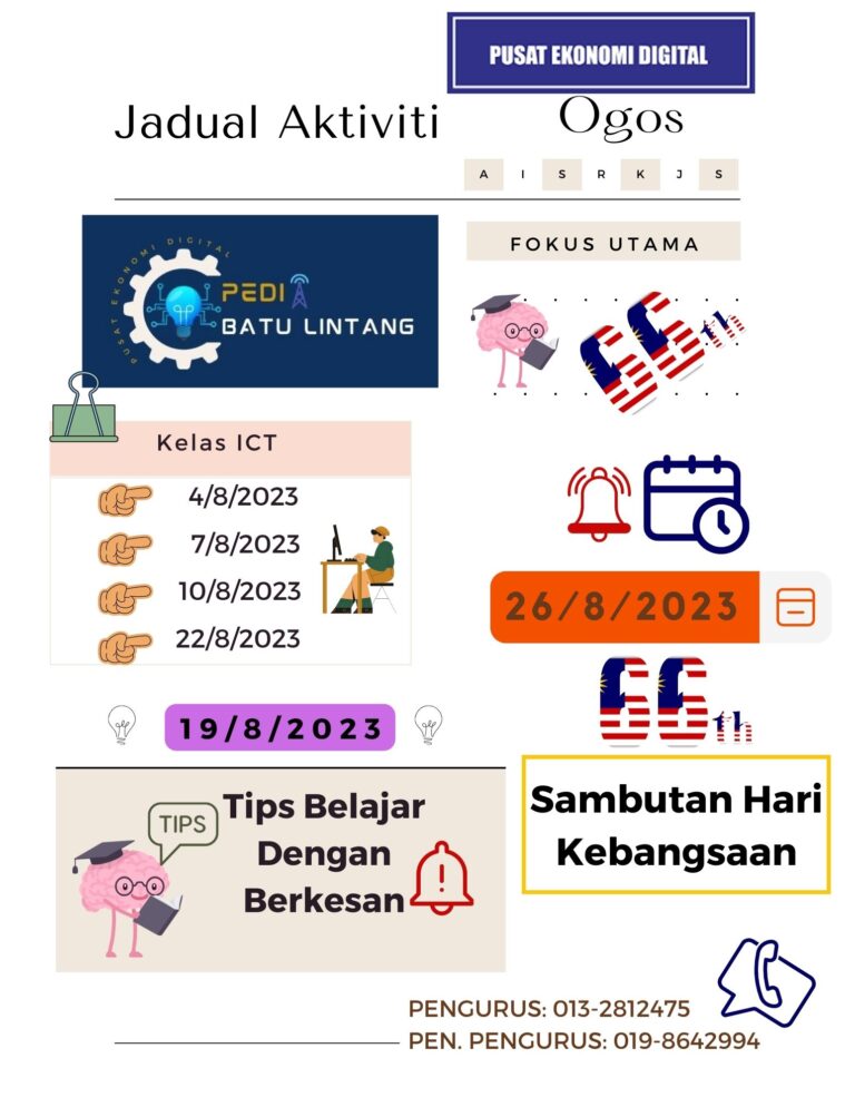 Jadual Aktiviti Ogos 2023